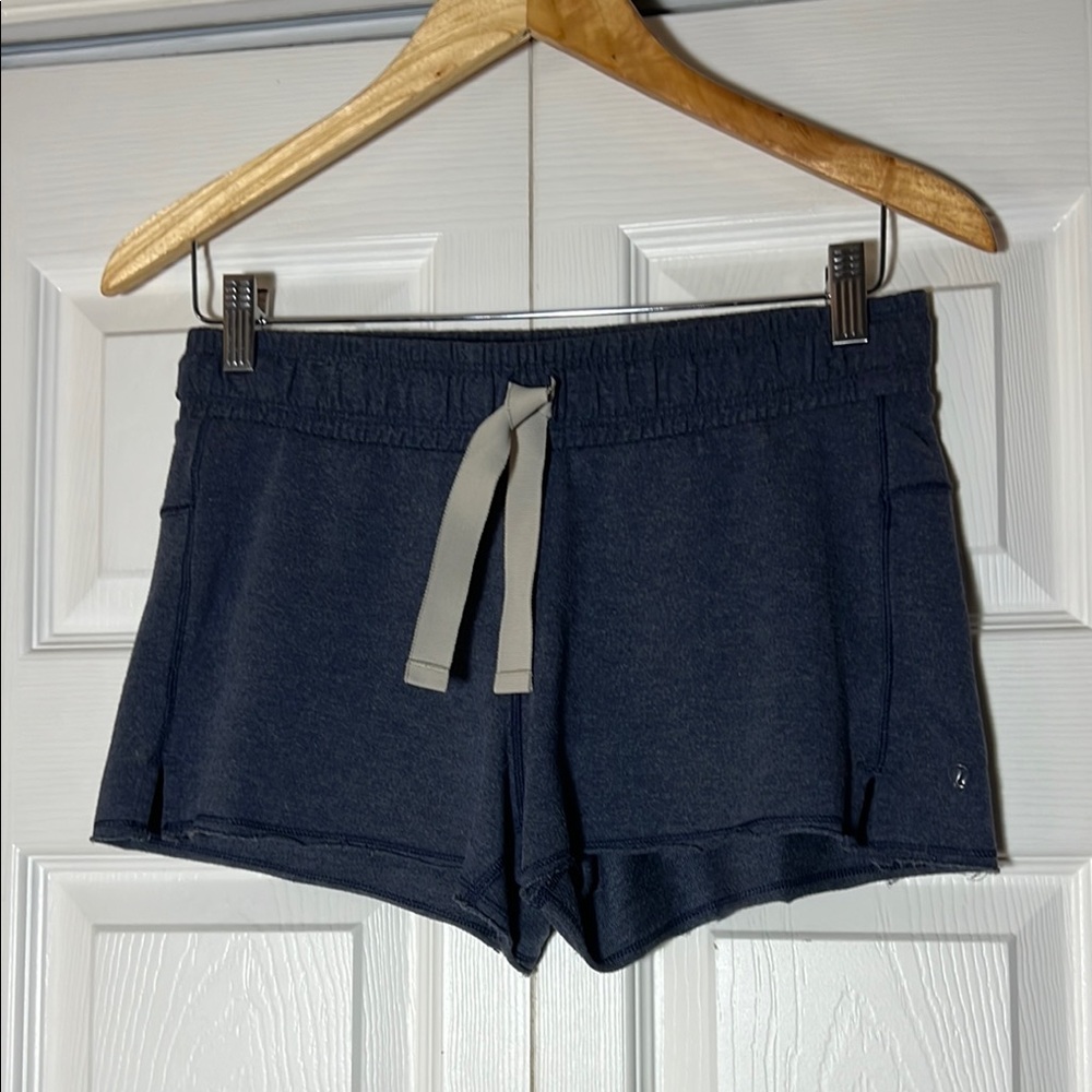 lululemon athletica Navy Blue Athletic Shorts with Gray Drawstring